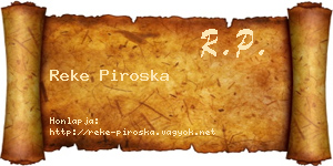 Reke Piroska névjegykártya