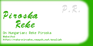 piroska reke business card